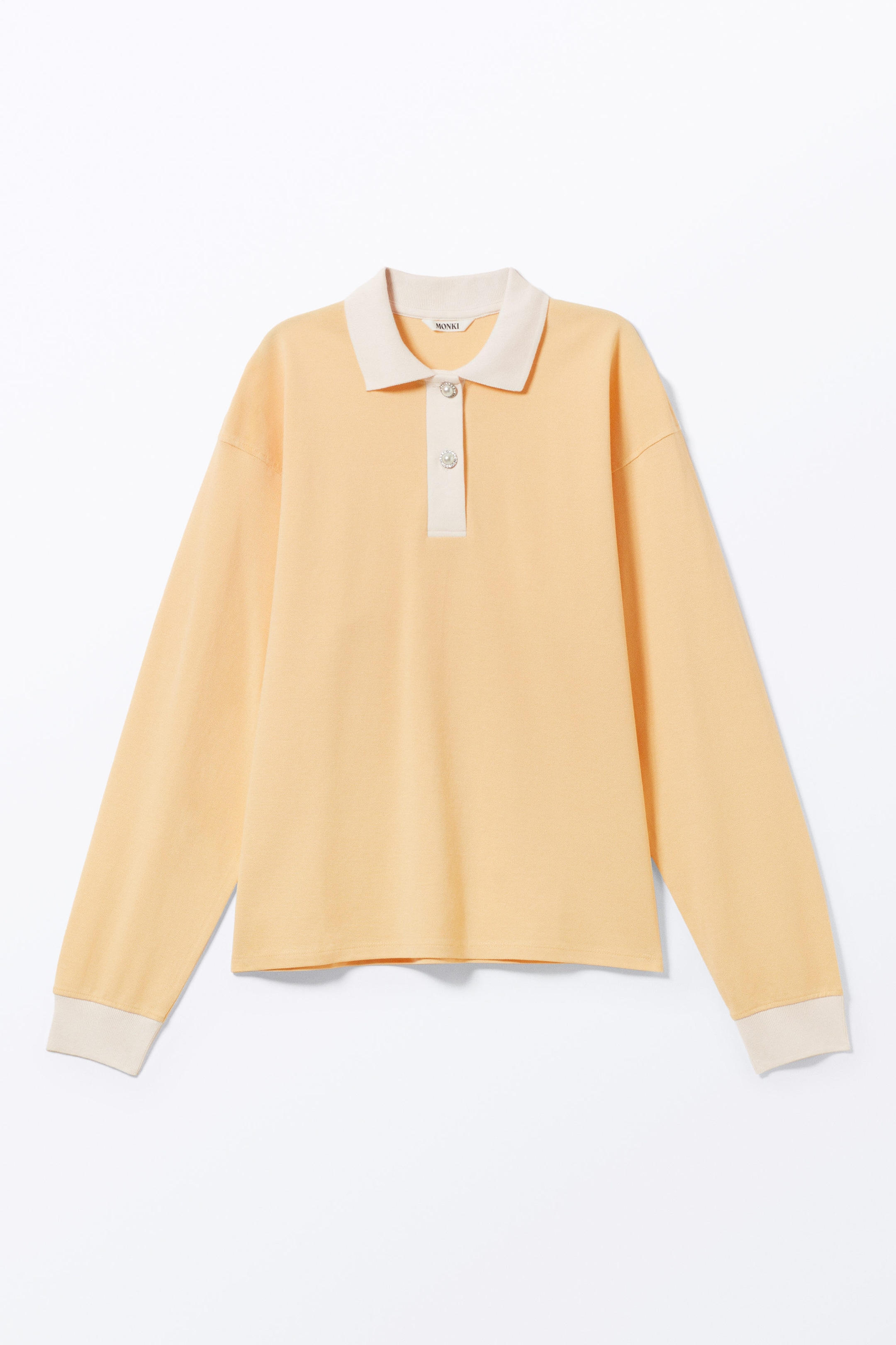 Gelb - Langärmeliges Rugby-Poloshirt - 0