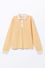 Gelb - Langärmeliges Rugby-Poloshirt - 0