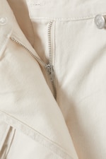 White - Asymmetric Cotton Twill Wrap Skort - 7