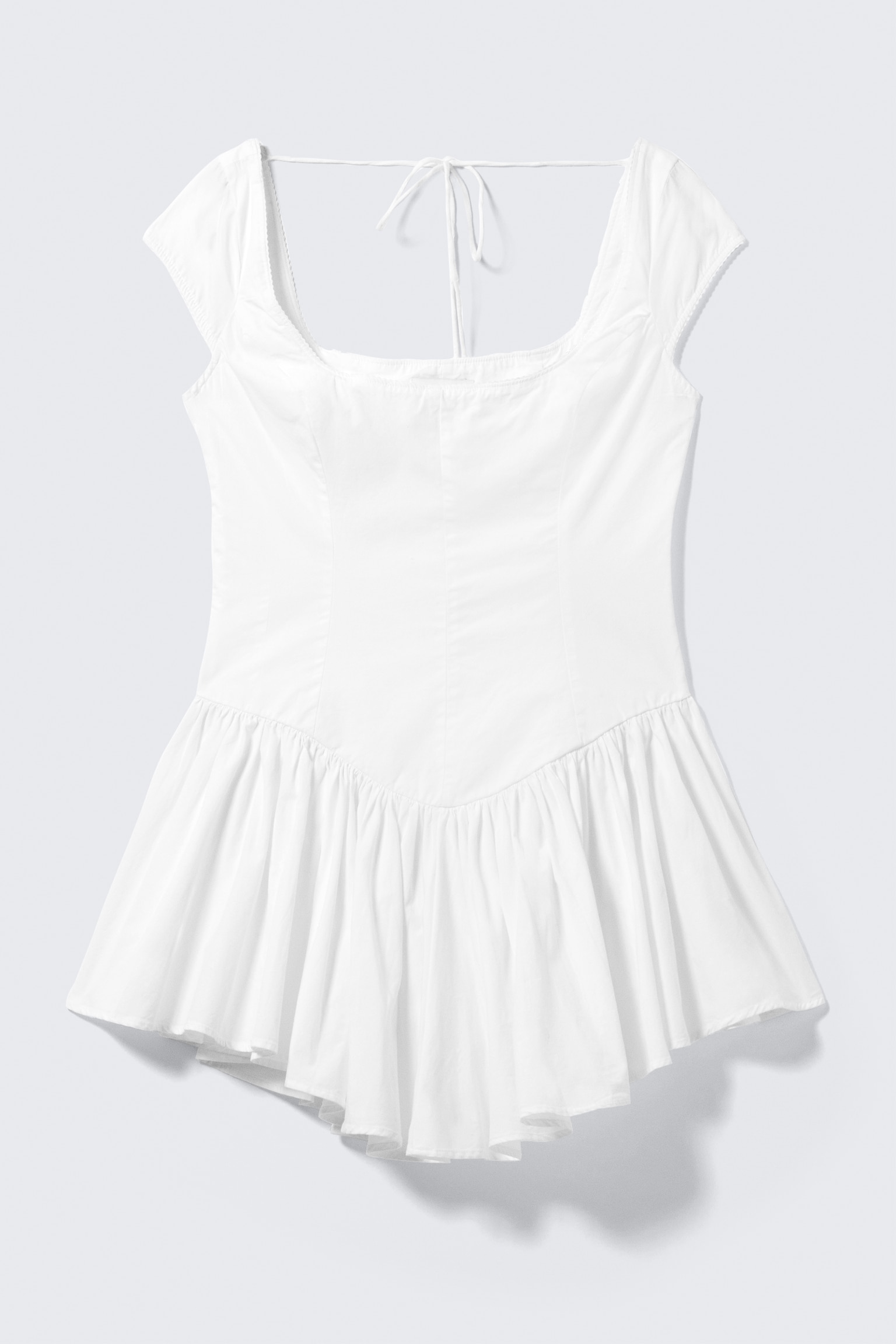 Fit-and-flare mini-jurk - White White/Gestreept blauw en roze - 2
