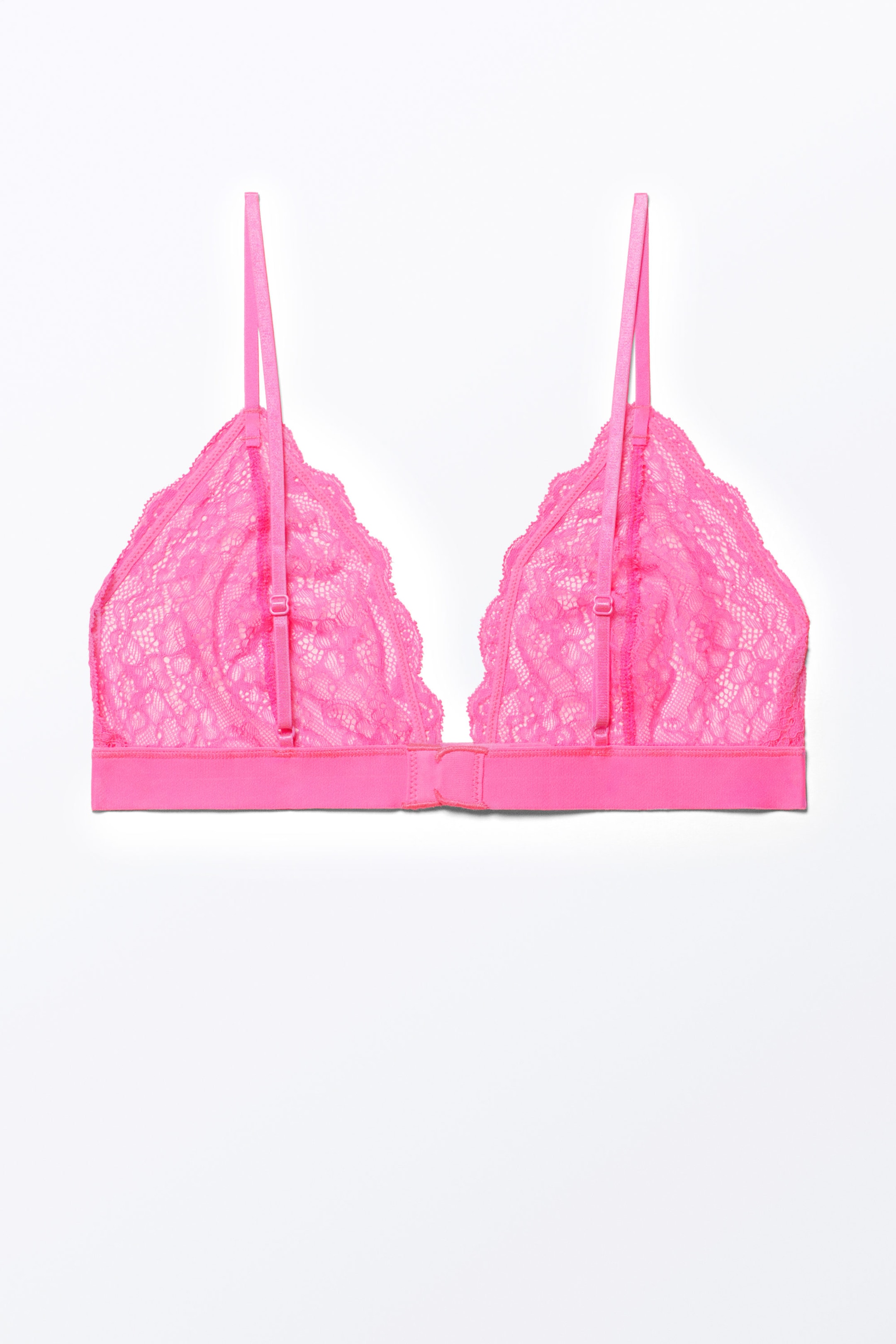 Klarrosa - Lacey mjuk spets triangel-bh - 2