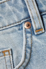 Venice Blue - Light Blue - Aimo Mid-Rise Straight Leg Denim Shorts - 6