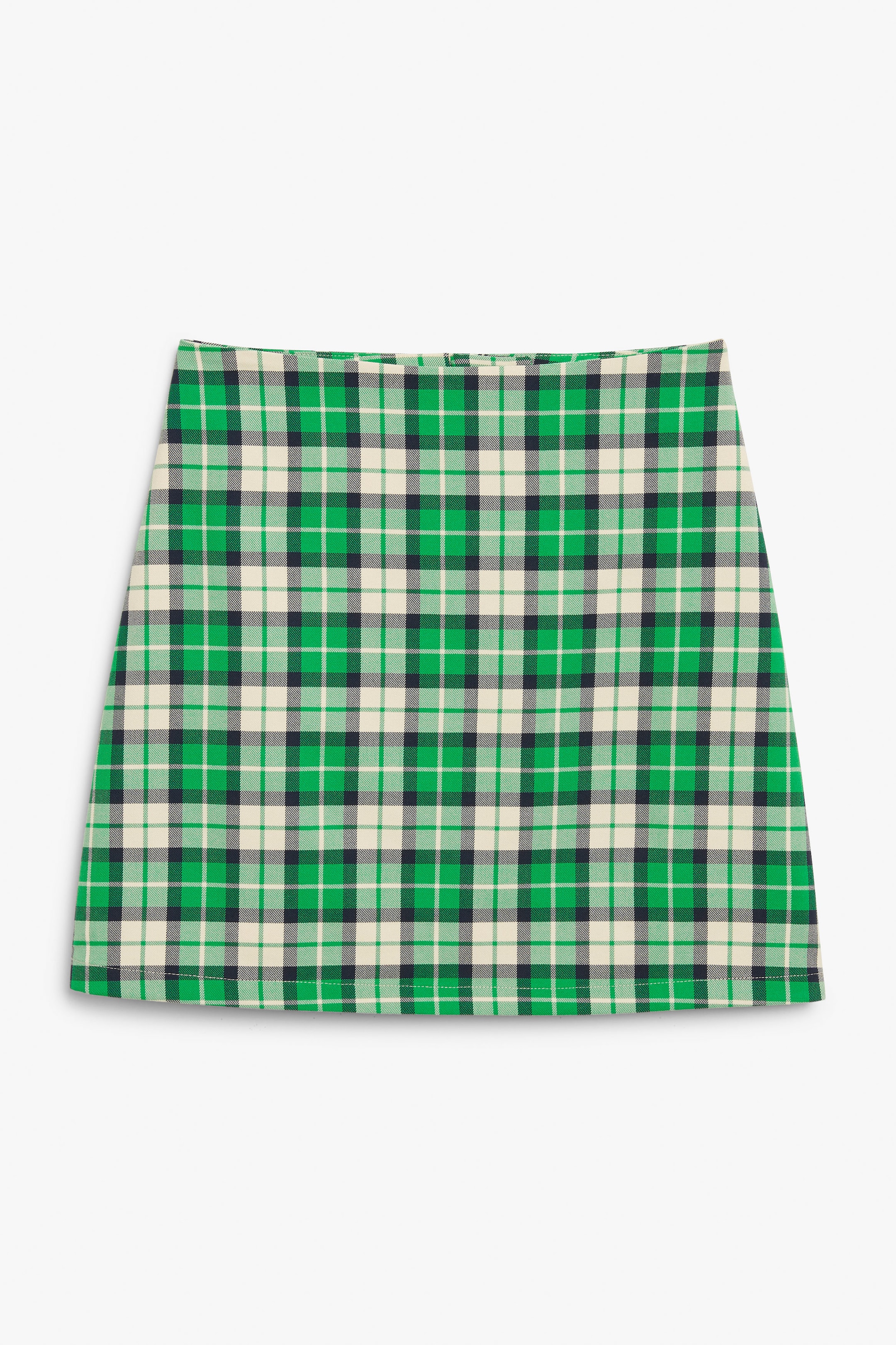 Green checkered - A-line mini skirt - 0