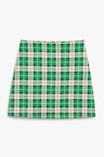 Green checkered - A-line mini skirt - 0