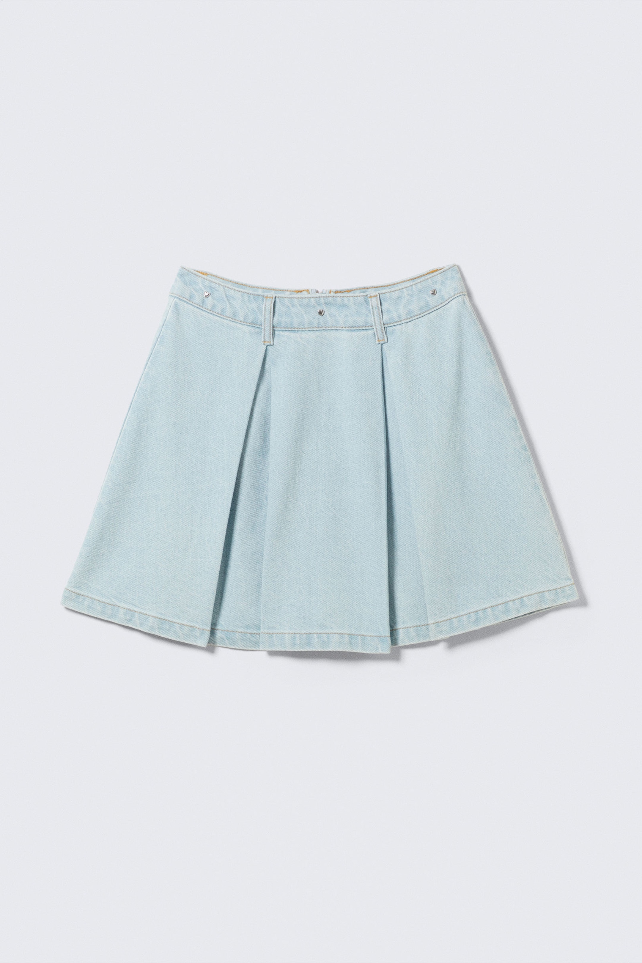 Sky Blue - Ljusblå - Amber High Waisted Circle Midi Denim Skirt - 4