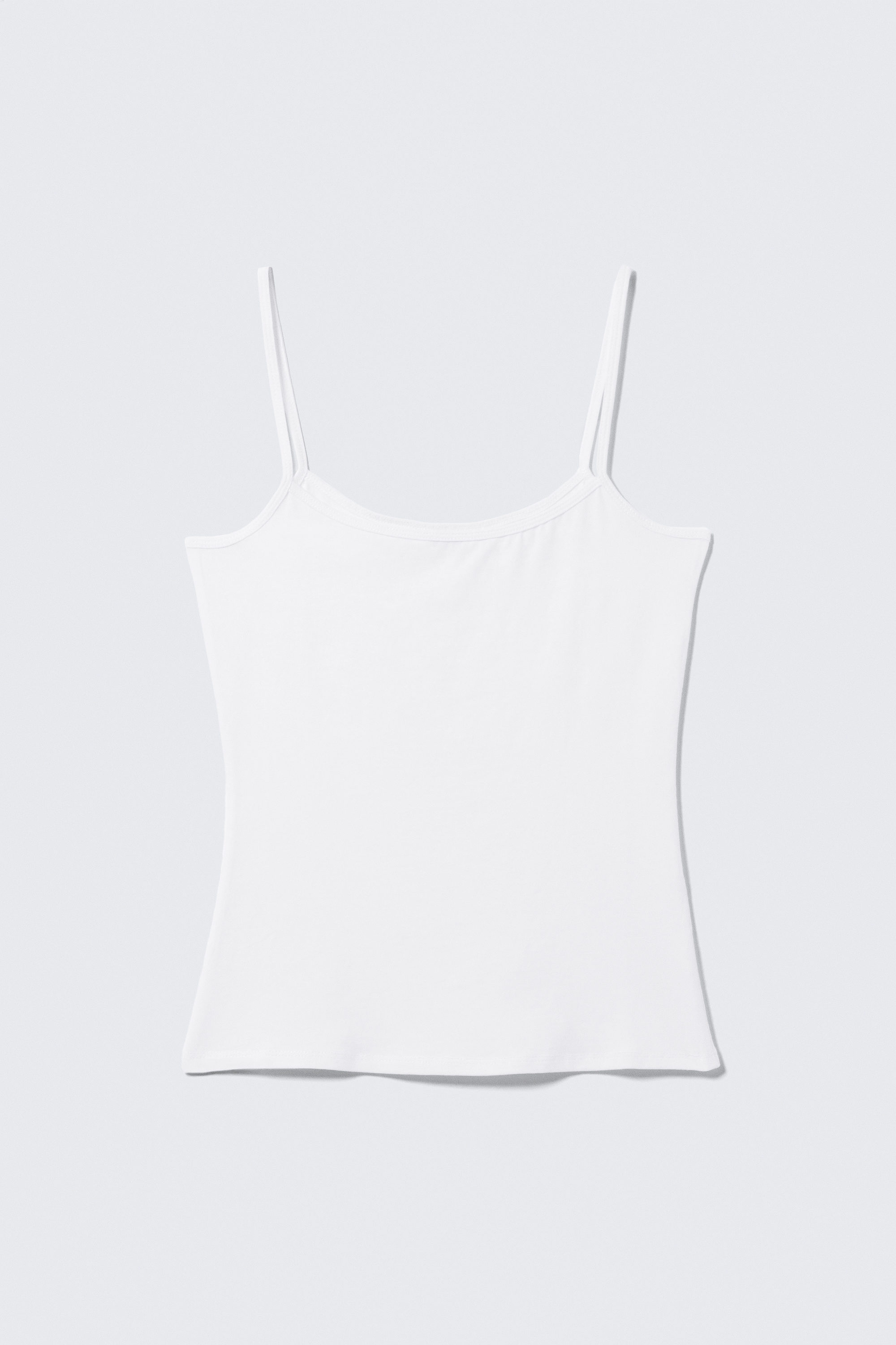 White - Slim Strappy Tank Top - 3
