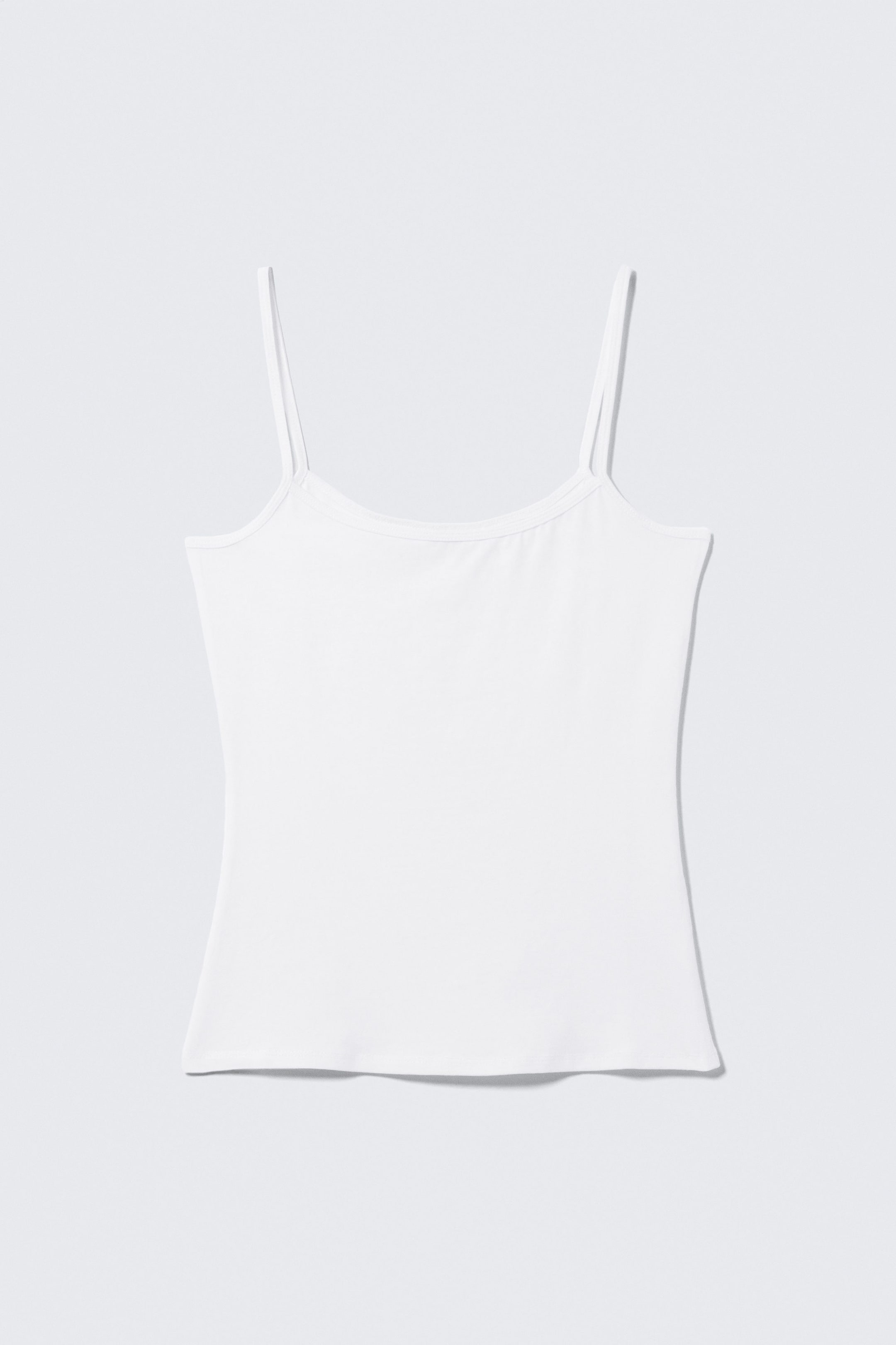 White - Slim Strappy Tank Top - 3