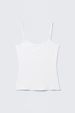 White - Slim Strappy Tank Top - 3