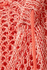 Hellrot - Grobstrick-Kapuzenpullover - 5