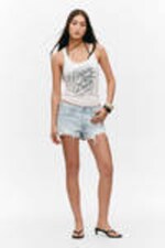 Weiß - "Dream & Dazzle" - Bedrucktes, figurbetontes Tanktop - 1