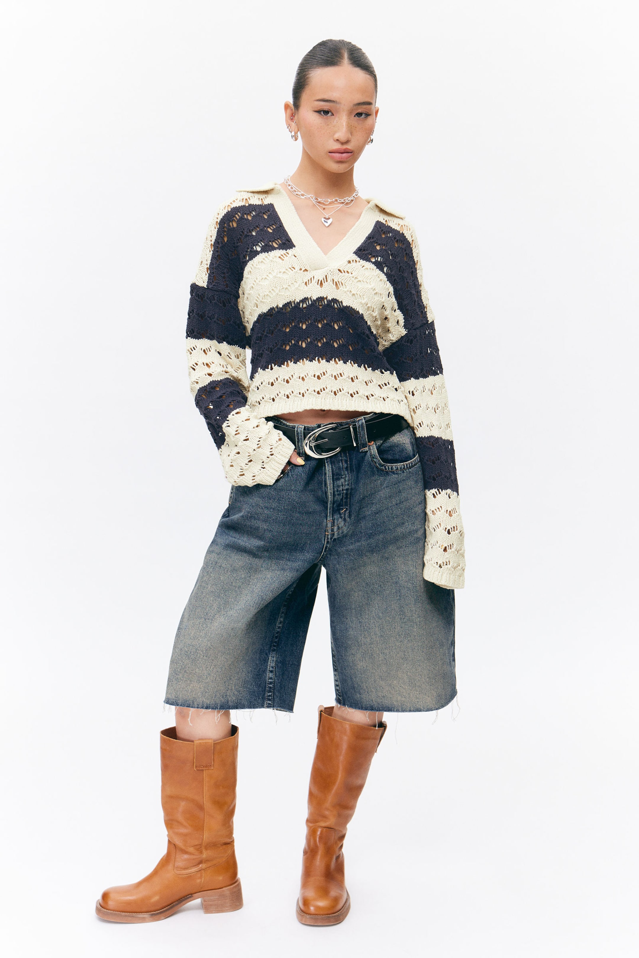 #EEEDE1 - Loose Open-Knit Sweater - 2