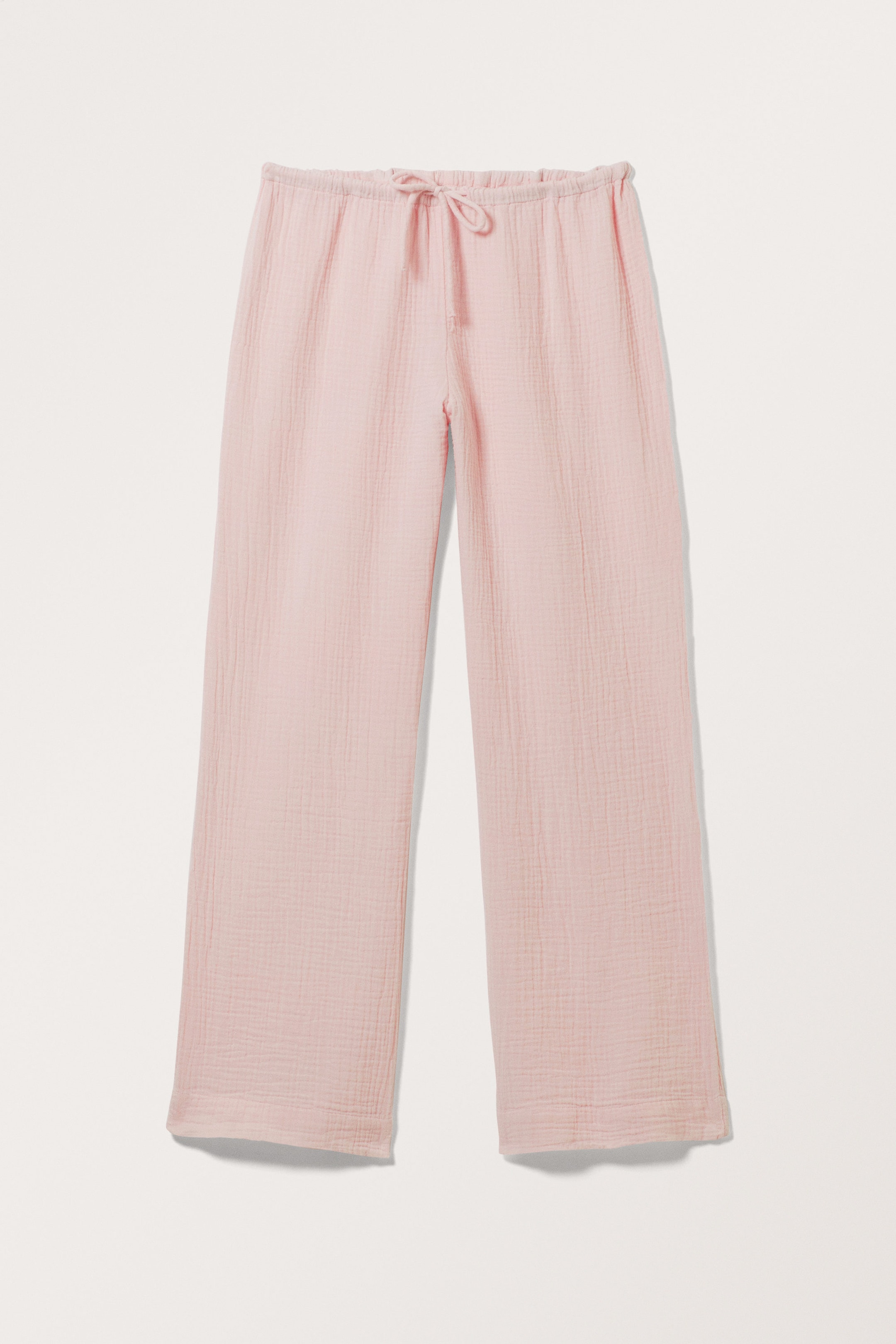 Light Pink - Loose Pull-on Cotton Trousers - 0