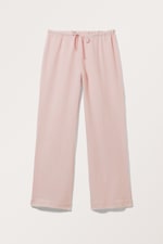 Light Pink - Loose Pull-on Cotton Trousers - 0