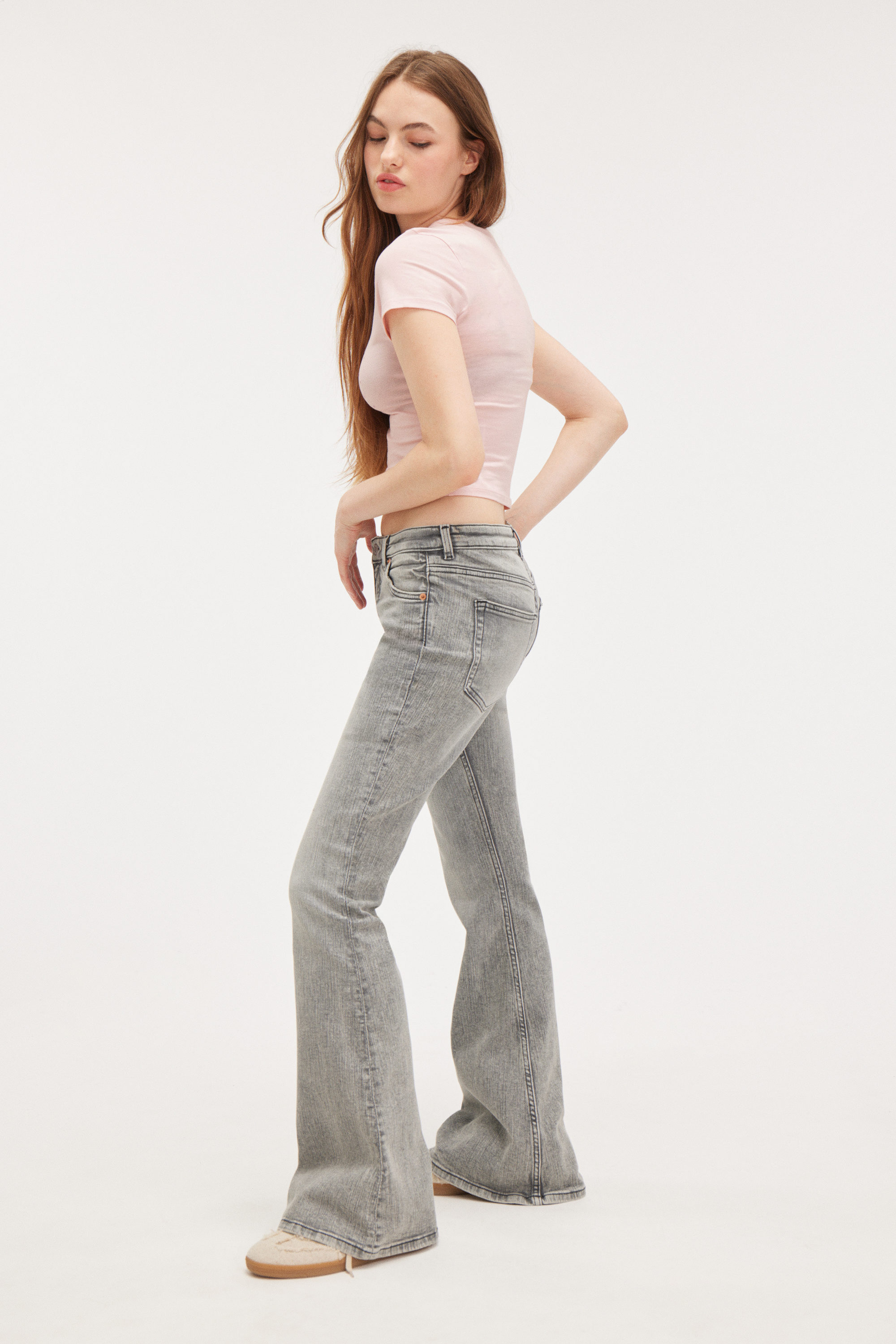 Concrete Grey - Katsumi Low Waist Flared Jeans - 2