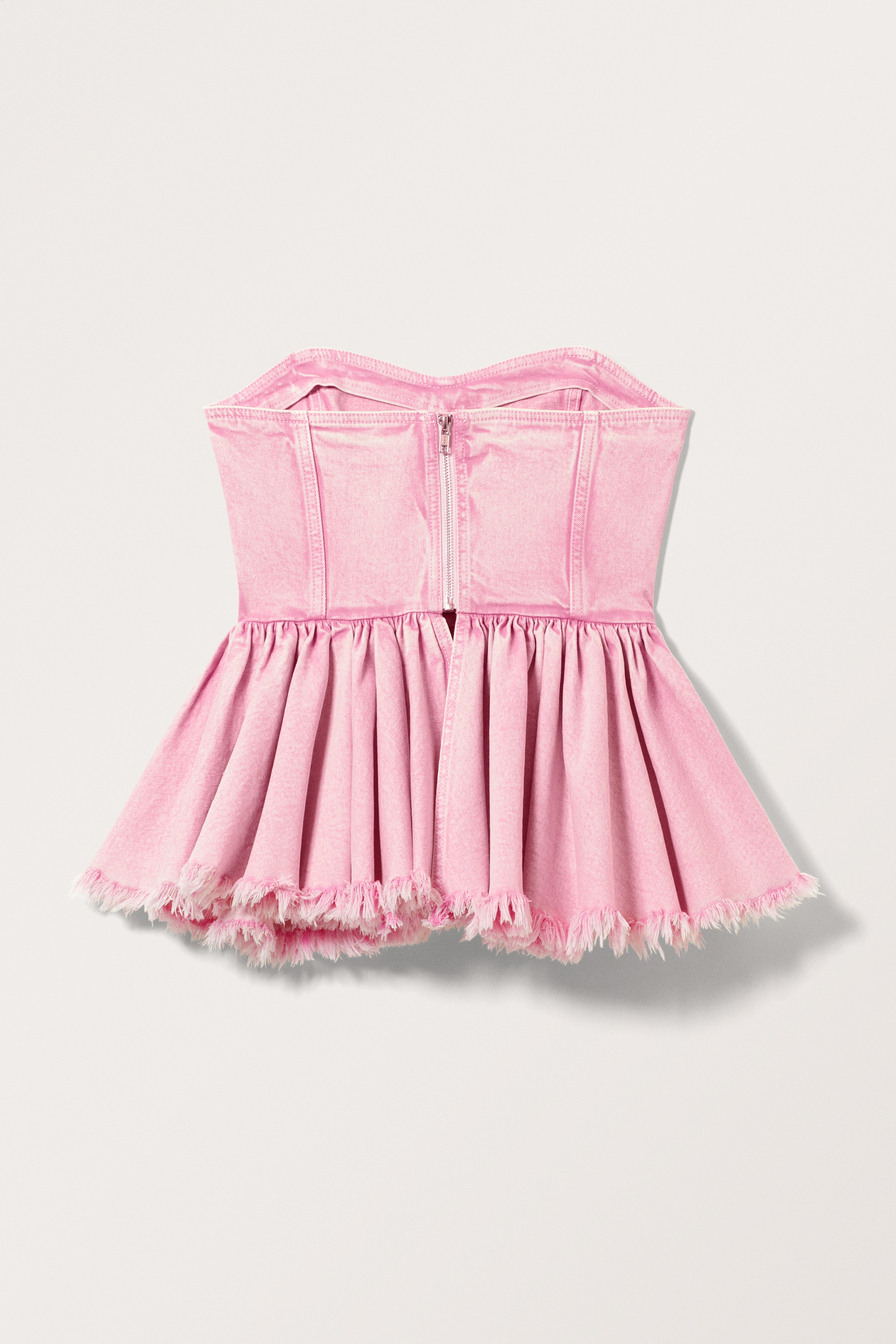 Größeres Bild ansehen: Bauschiges Schößchen-Top aus Denim - Gewaschenes Rosa - Ladies | H&M DE 2