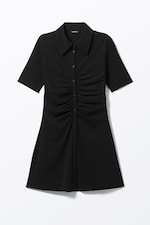 Black Black - Short-Sleeved Mini Shirt Dress - 0