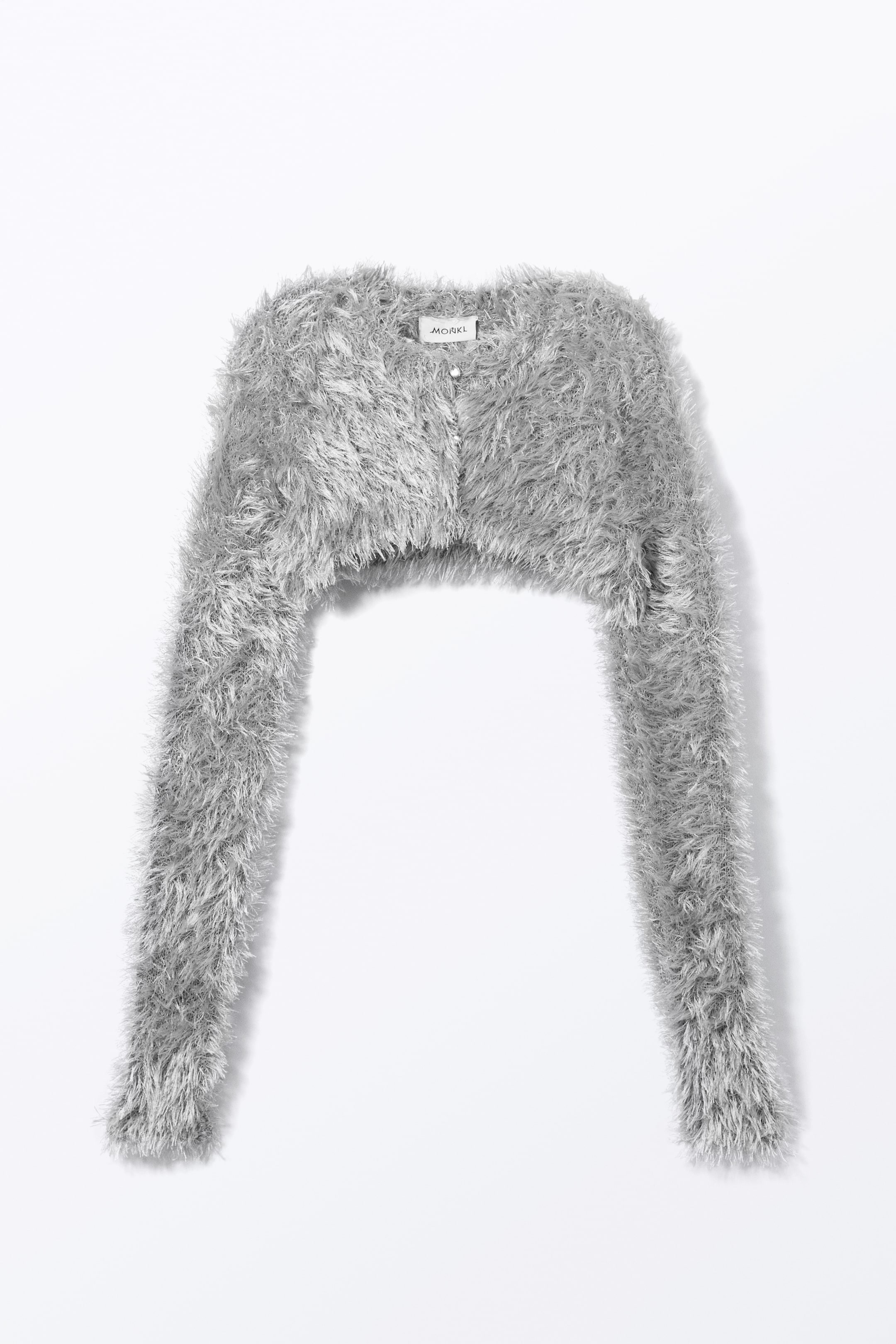 Ingrandisci l'immagine: Hairy Knitted Bolero Cardigan - Light Dusty Grey - DONNA | H&M CH 4