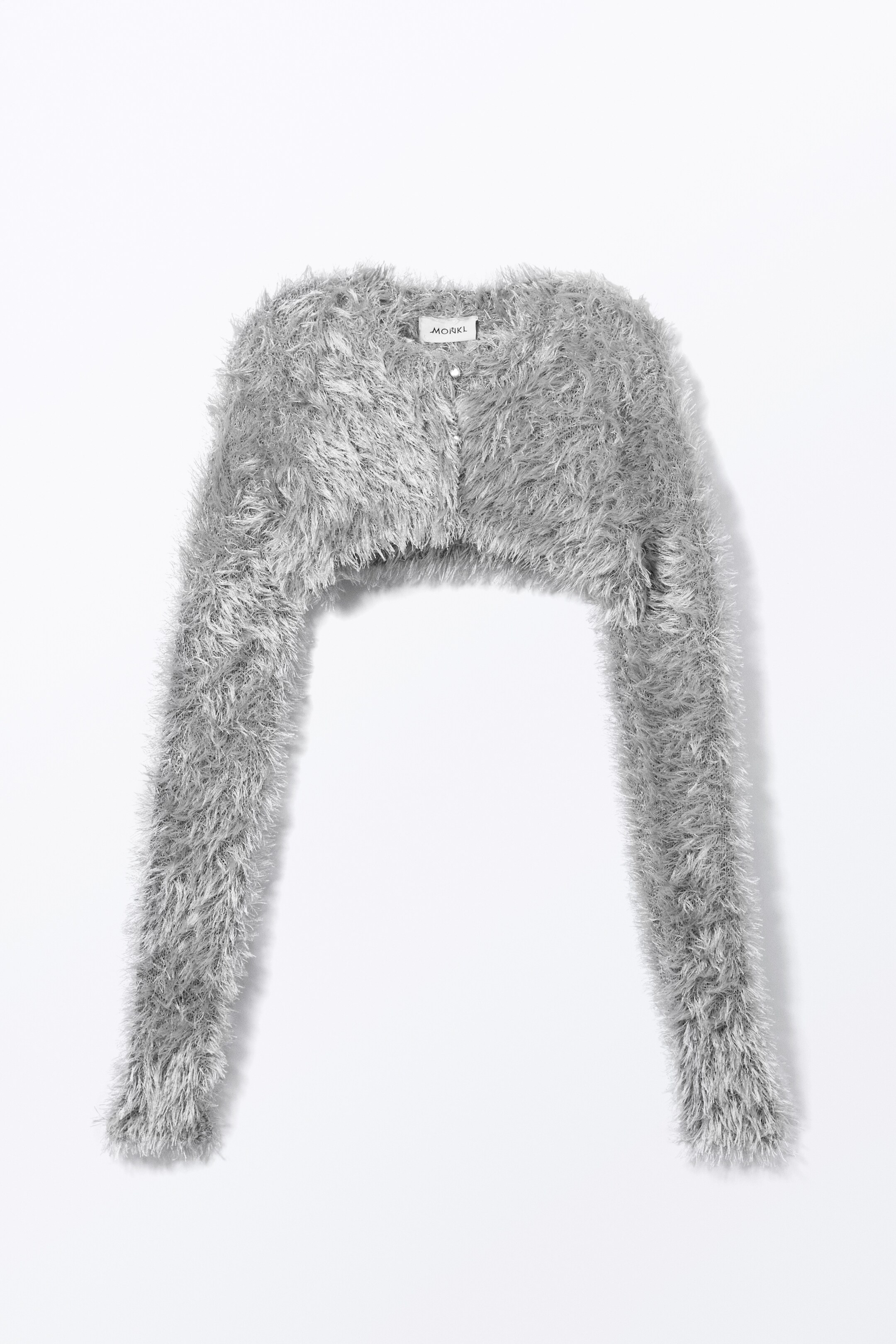 View larger image: Hairy Knitted Bolero Cardigan - Light Dusty Grey - Ladies | H&M GB 1