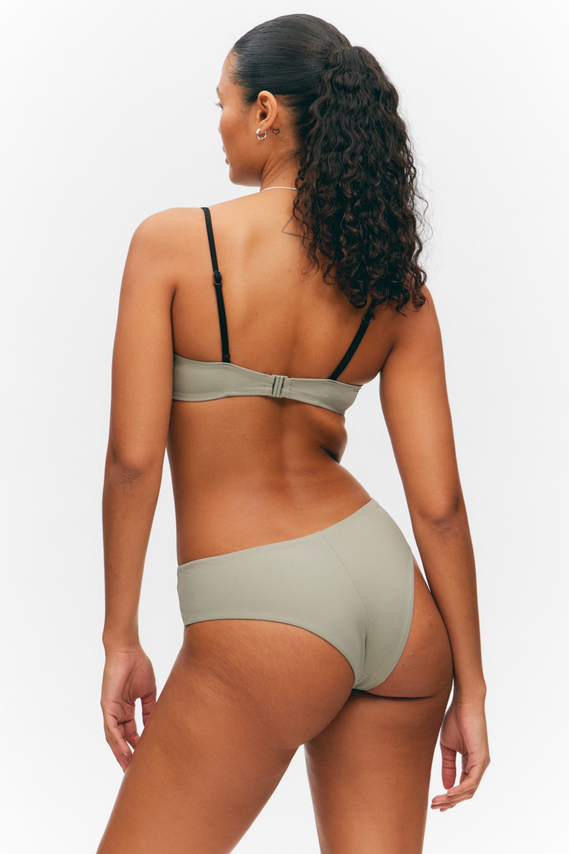 Khaki Green - Seamless Hipster Bikini Bottoms - 2