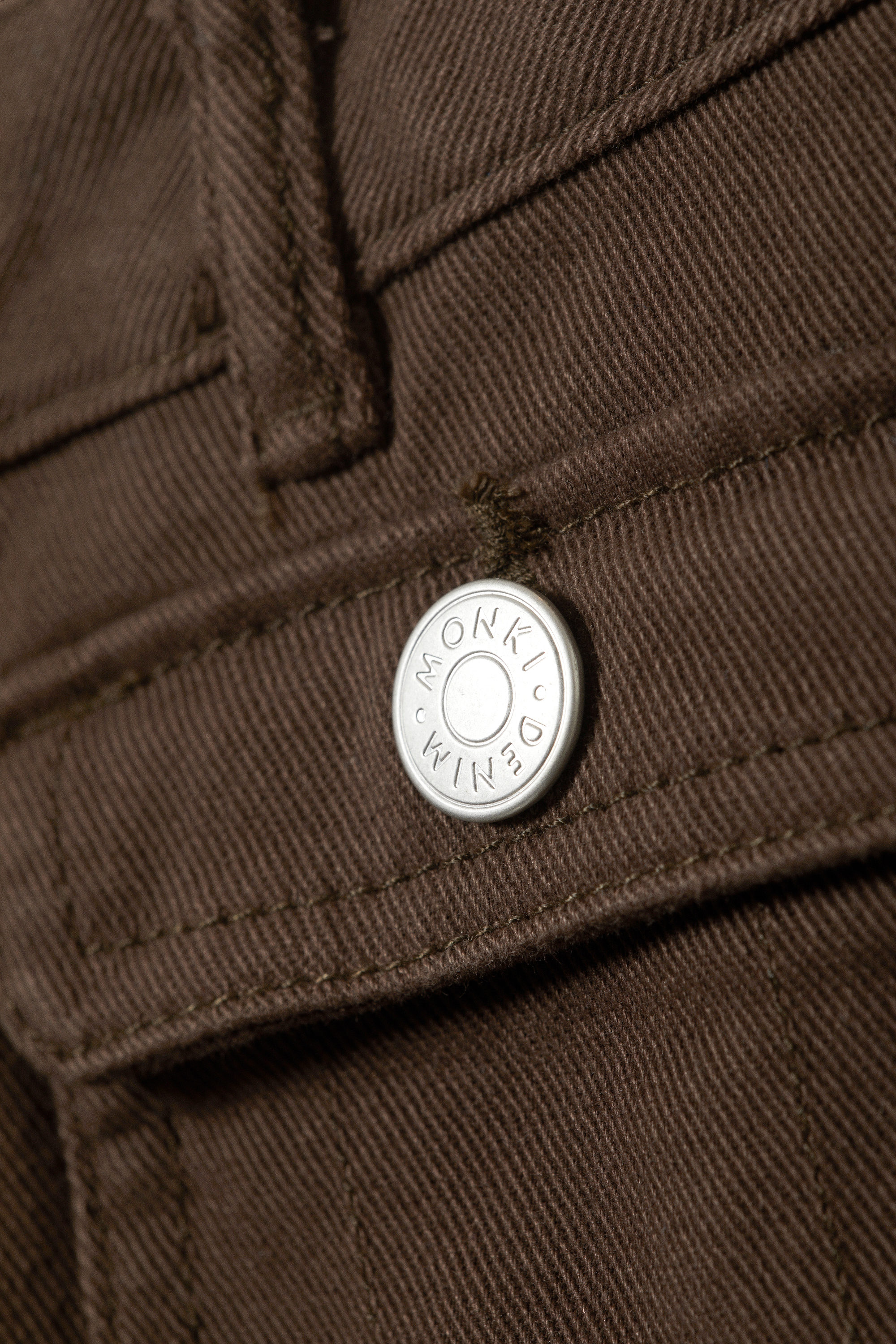 Dark Brown - Low Waisted Bootcut Twill Trousers - 4