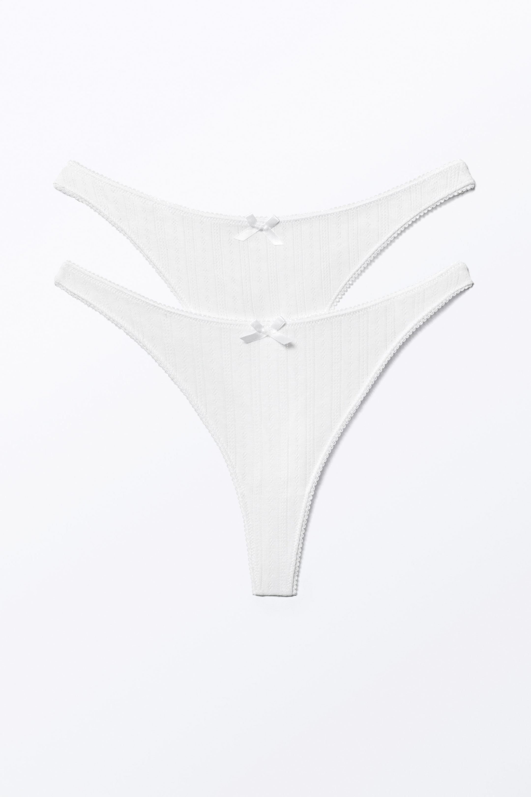 White - 2-pack Pearl Low Rise Thongs - 0