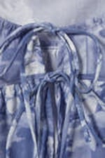 Blue - Baroque Collage - Printed Cotton Poplin Tie-Front Pyjama Top - 4