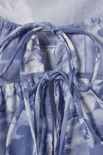 Blue - Baroque Collage - Printed Cotton Poplin Tie-Front Pyjama Top - 1