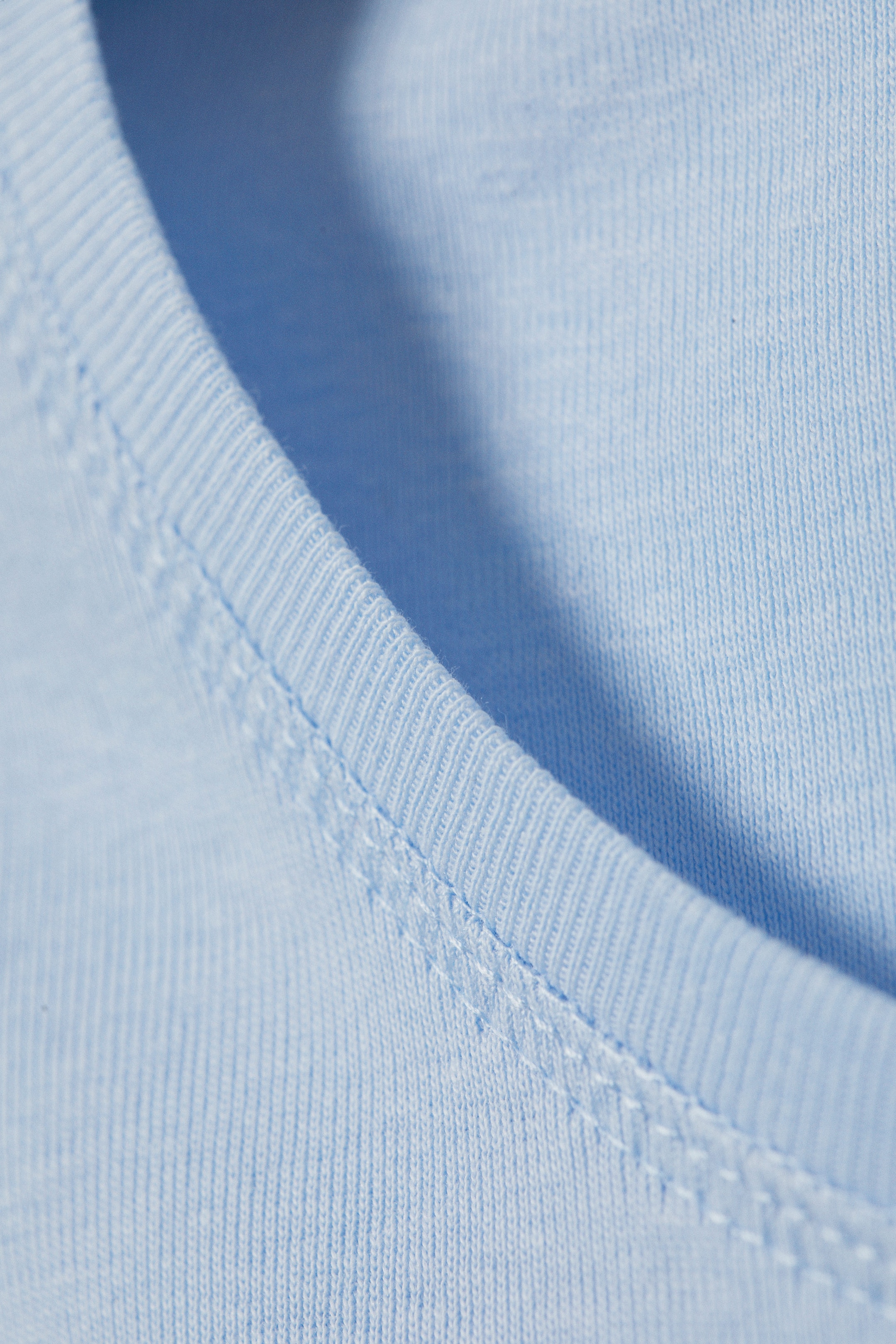 Light Blue - Cropped Fitted Cotton T-Shirt - 4