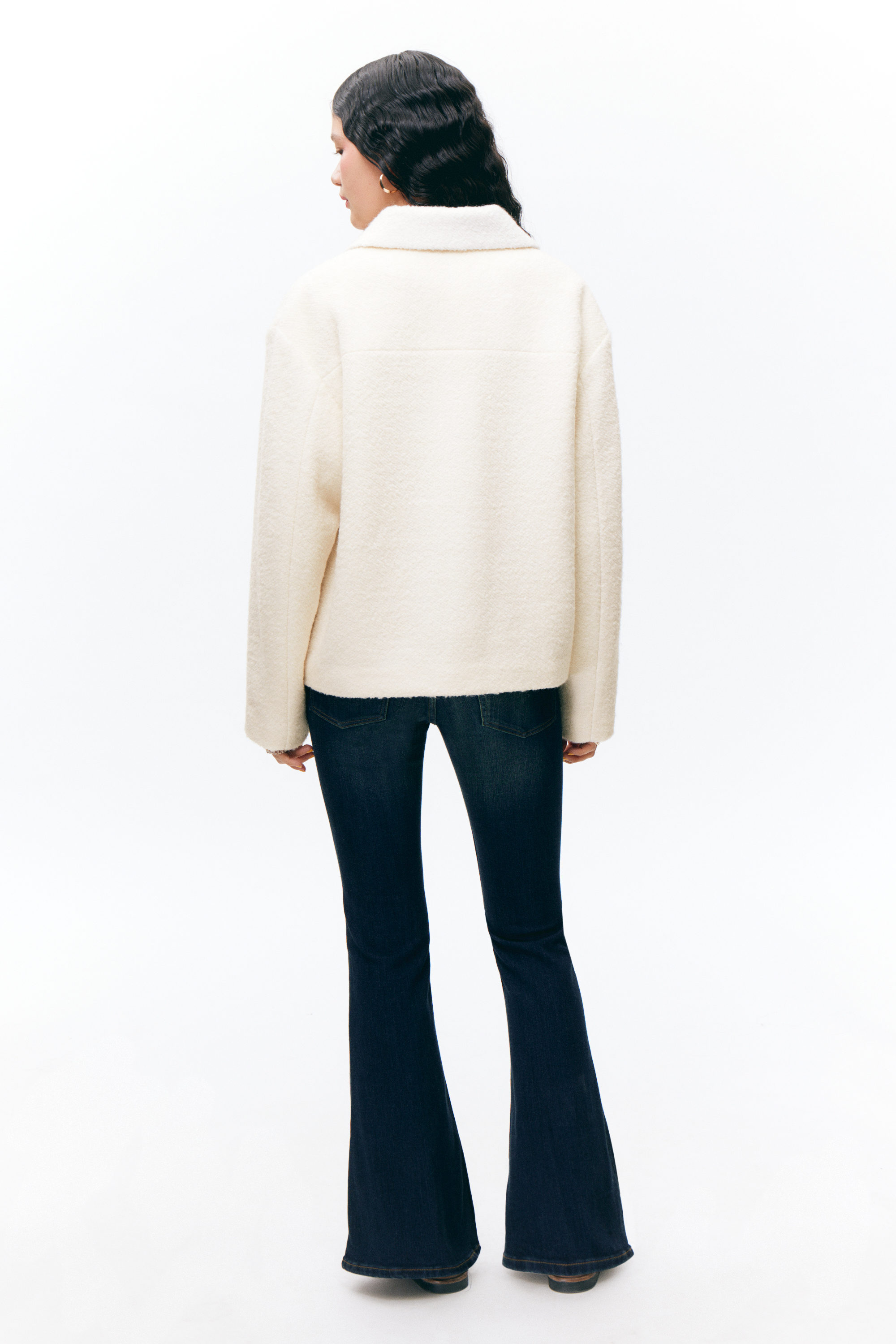 Cremeweiß - Einreihige Jacke aus Wollmischung - 4