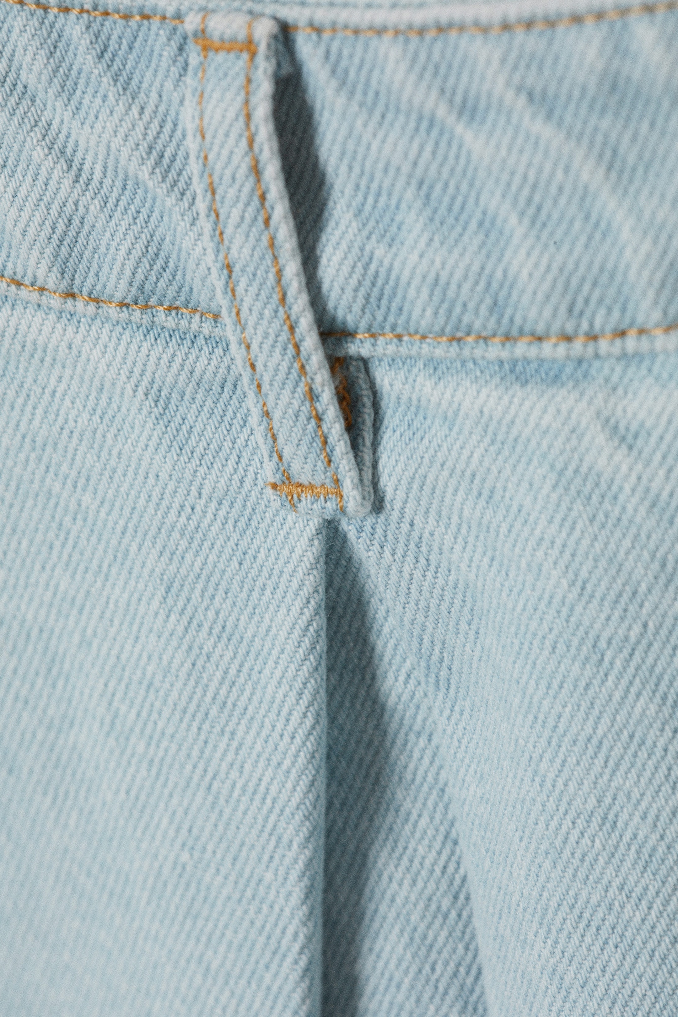 Sky Blue - Hellblau - Midi-Tellerrock aus Denim mit hohem Bund - 5