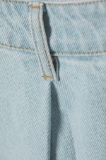 Sky Blue - Hellblau - Midi-Tellerrock aus Denim mit hohem Bund - 5