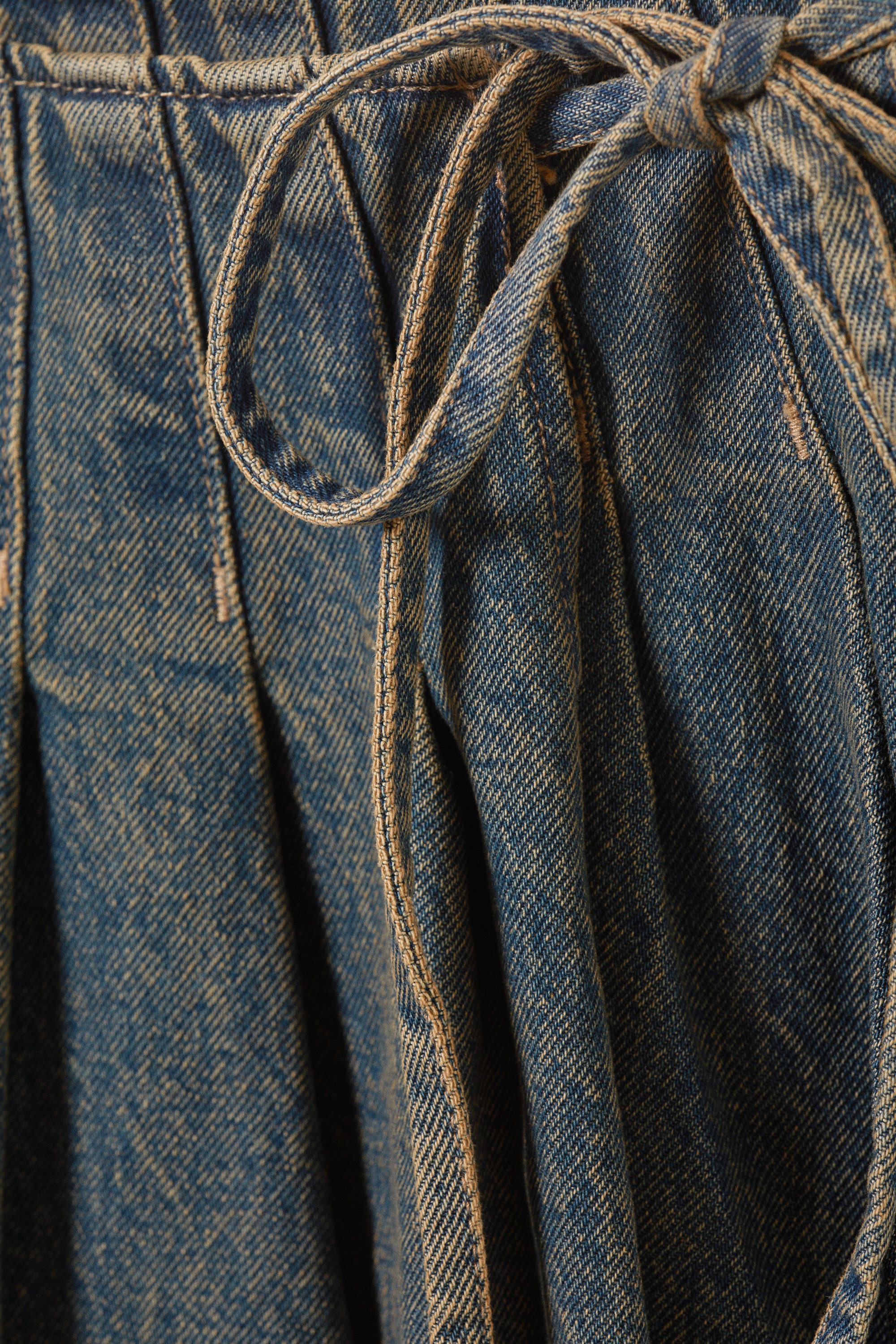 Desert Blue - Pleated Mini Denim Wrap Skirt - 5