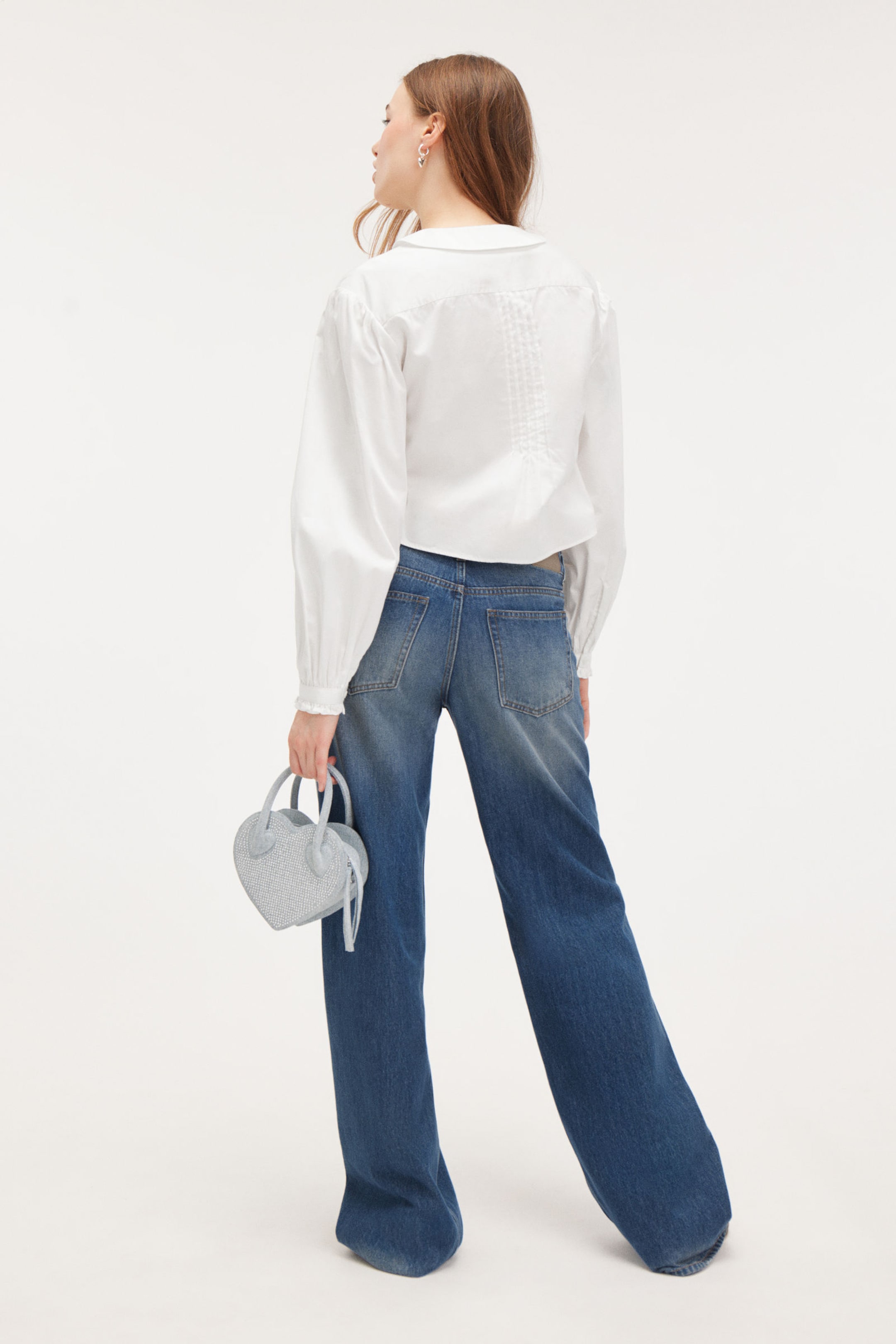 White - Boxy Pintuck Poplin Shirt - 2