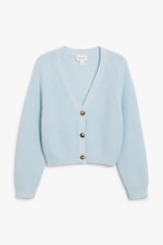Light blue - Chunky cropped cardigan - 0