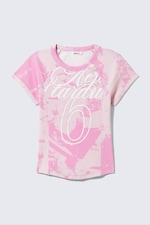 Pink Stardust - Contrast Stitch Fitted T-Shirt - 4