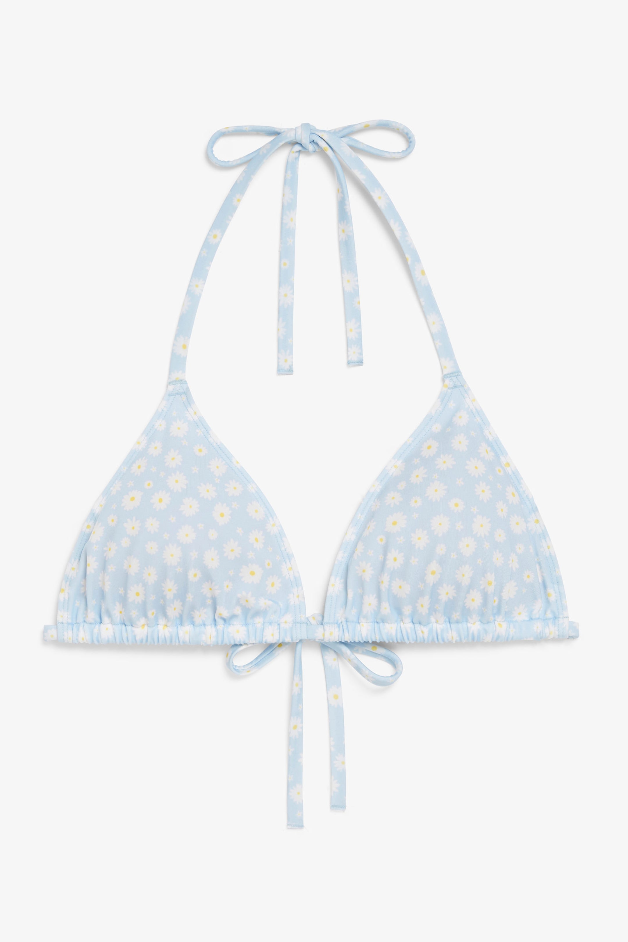 Light blue with daisy print - Triangle bikini top - 0