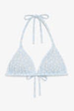 Light blue with daisy print - Triangle bikini top - 0
