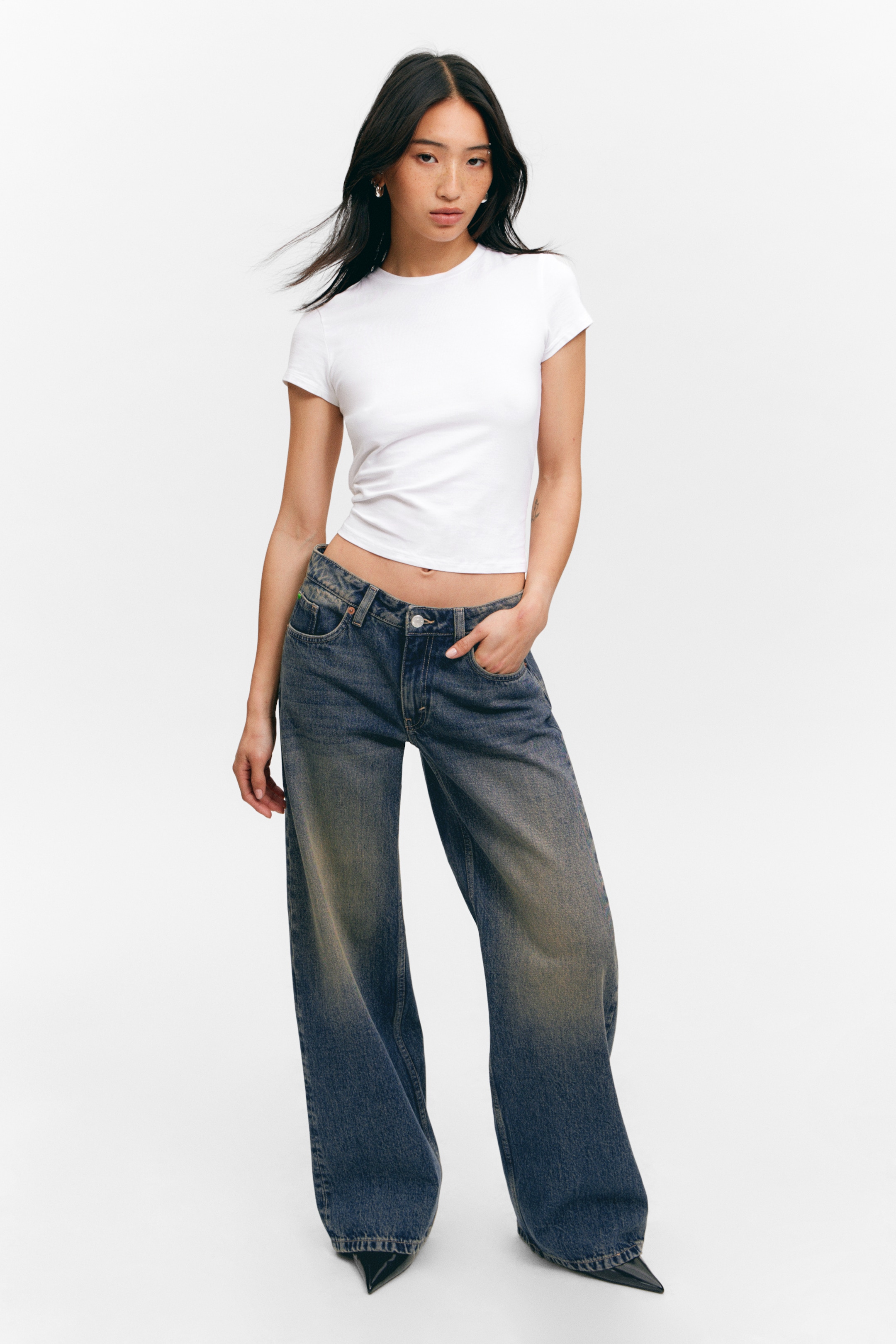 Ver imagen más grande: Vaqueros anchos de tiro bajo Imoo - Desert Blue - MUJER | H&M ES 1