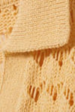 Yellow - Loose Open-Knit Sweater - 4
