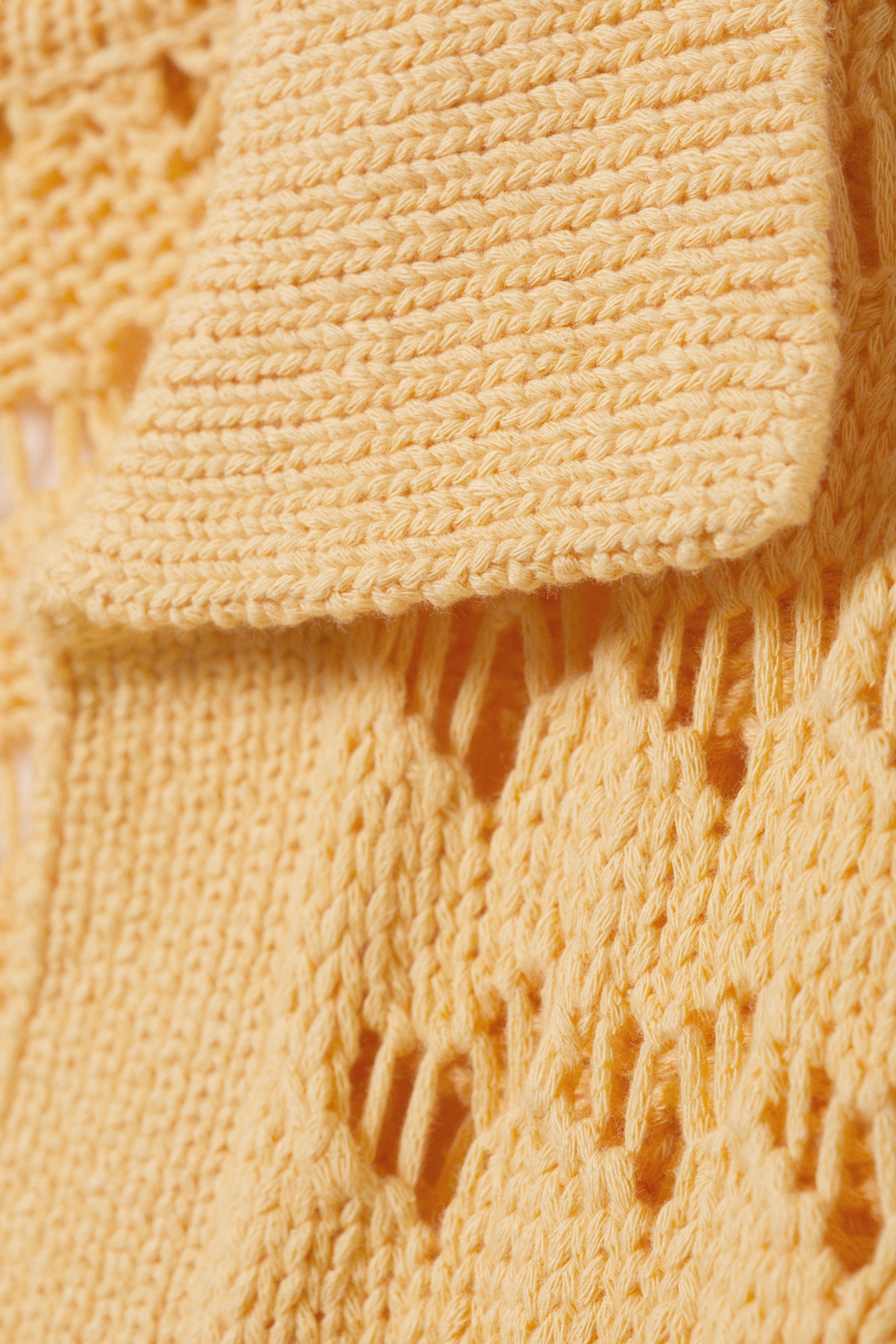 Yellow - Loose Open-Knit Sweater - 2