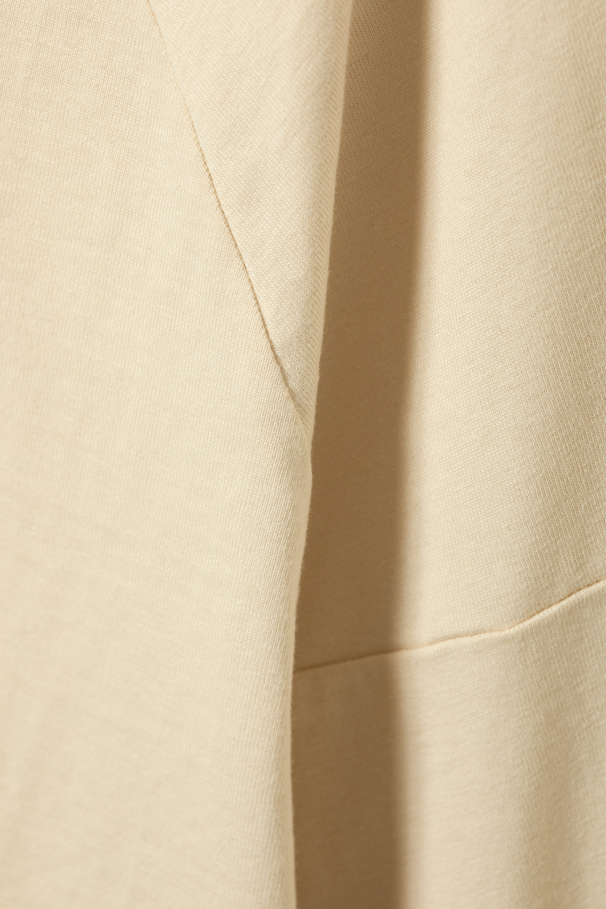 Hellbeige - Kurz geschnittenes Langarmshirt - 4
