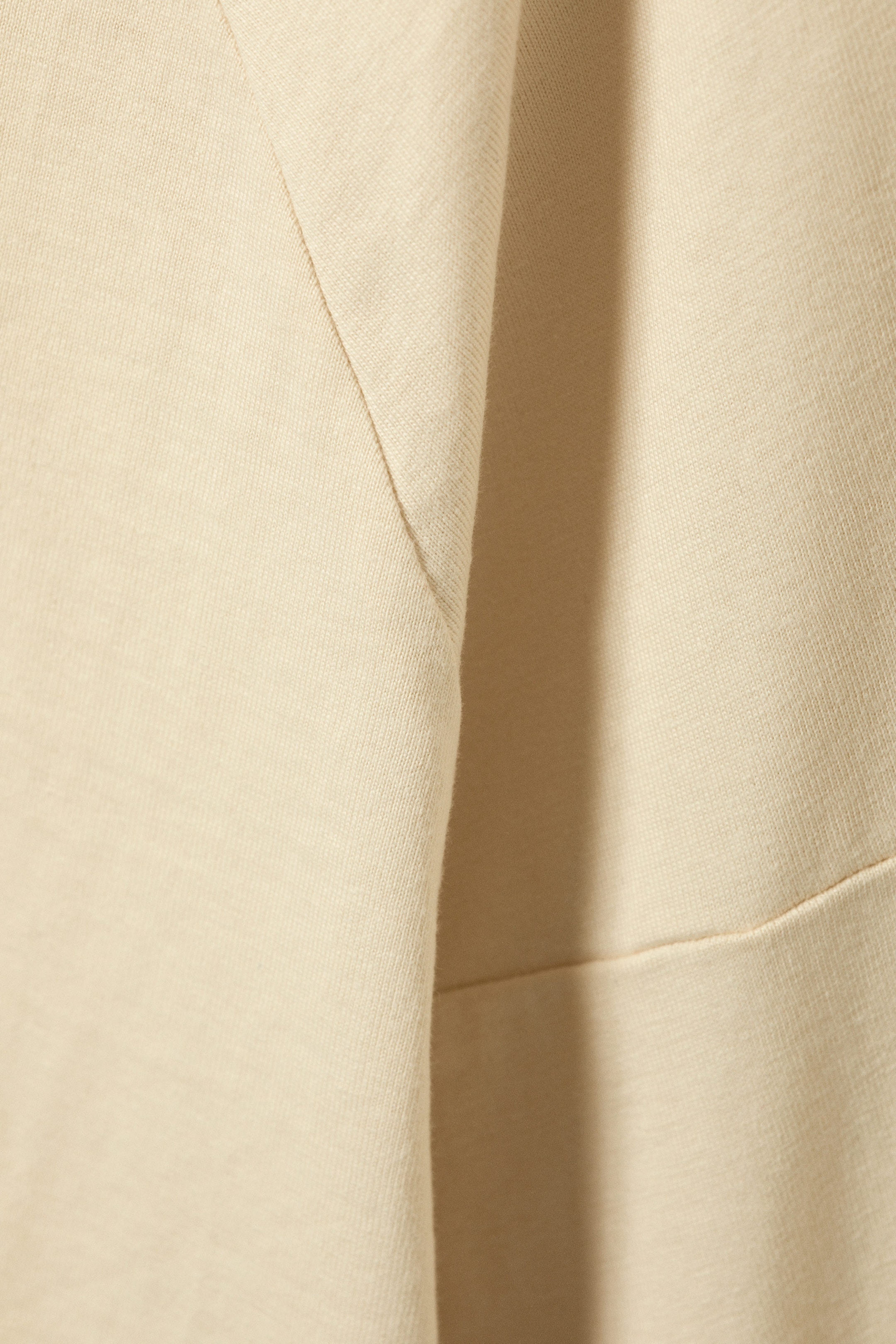 Light Beige - Cropped Long-Sleeved T-shirt - 1