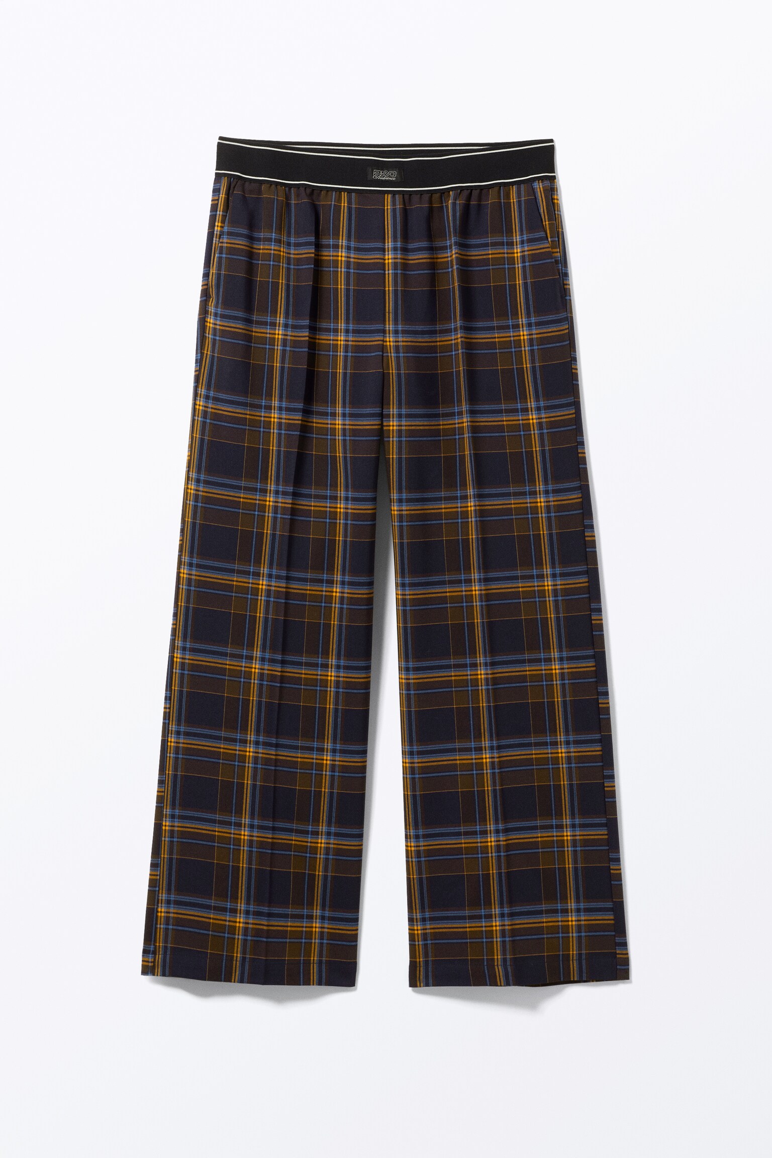 Loose Elastic Suiting Trousers - Checked Dark Blue/Black/Dark Grey