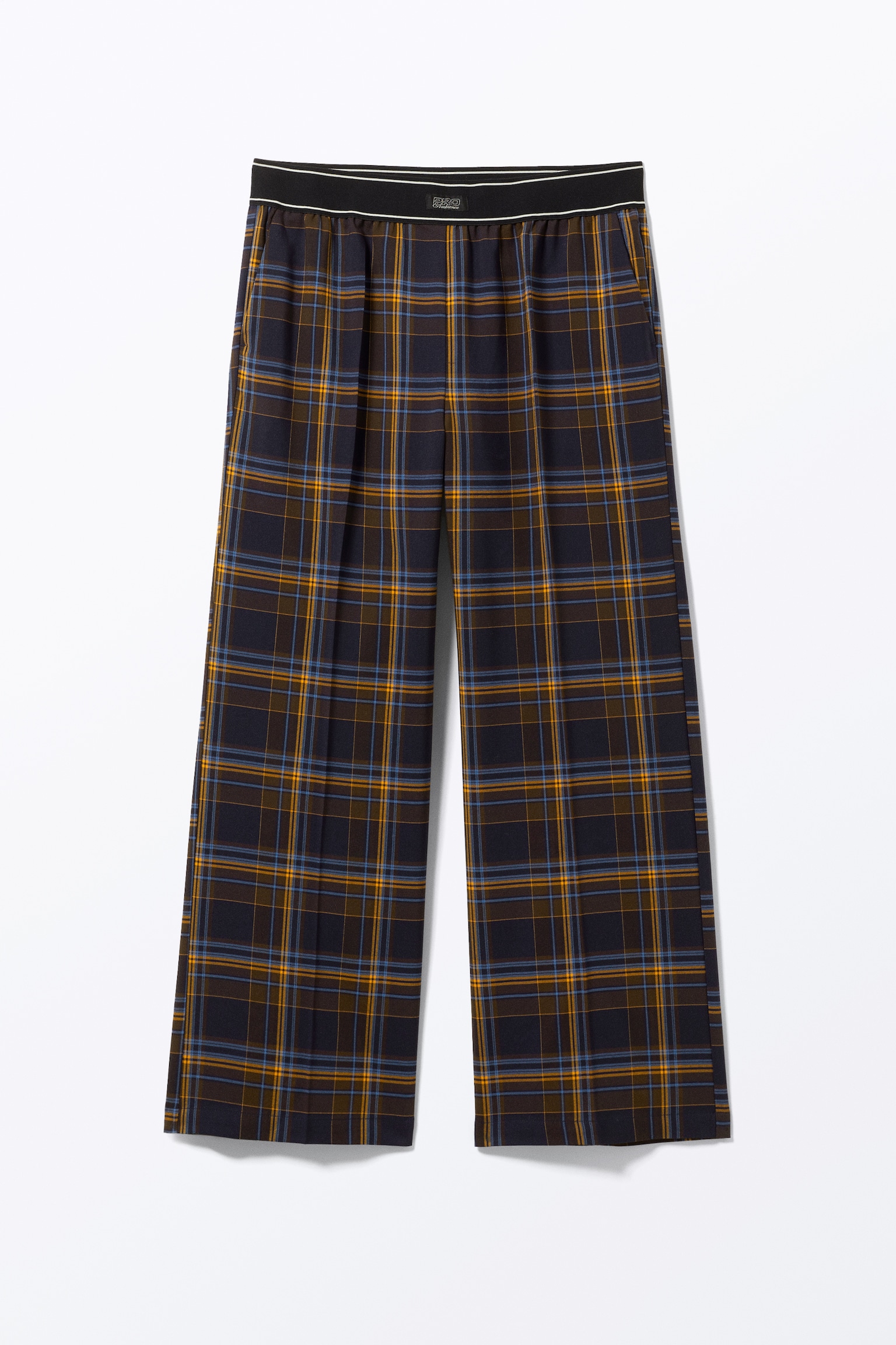 Loose Elastic Suiting Trousers - Checked Dark Blue/Dark Grey/Black - 2