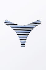 Randig Blå - V-formade bikinitrosor med string - 3