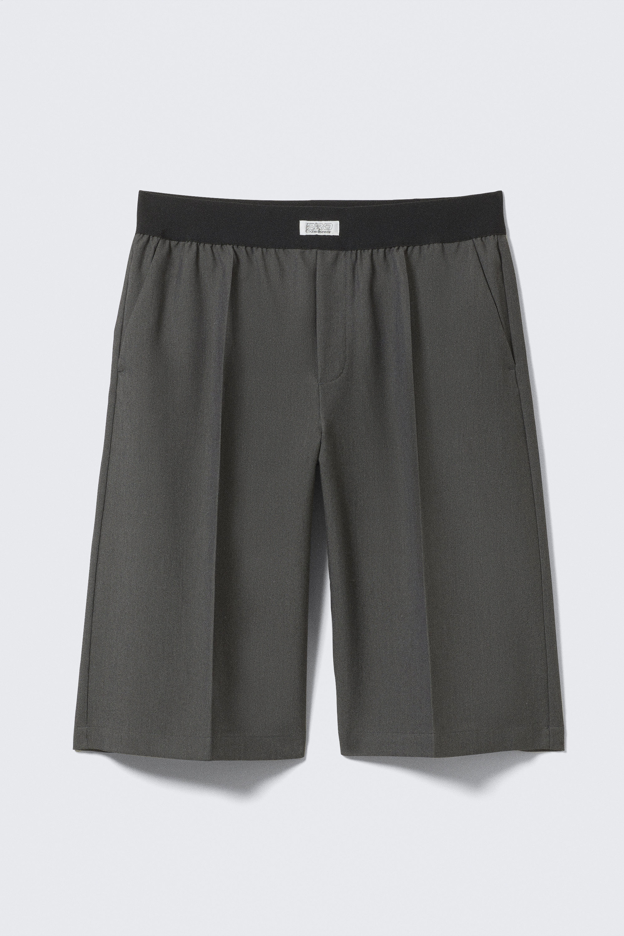 Dark Grey Melange - Relaxed Low Waisted Pull-on Shorts - 4