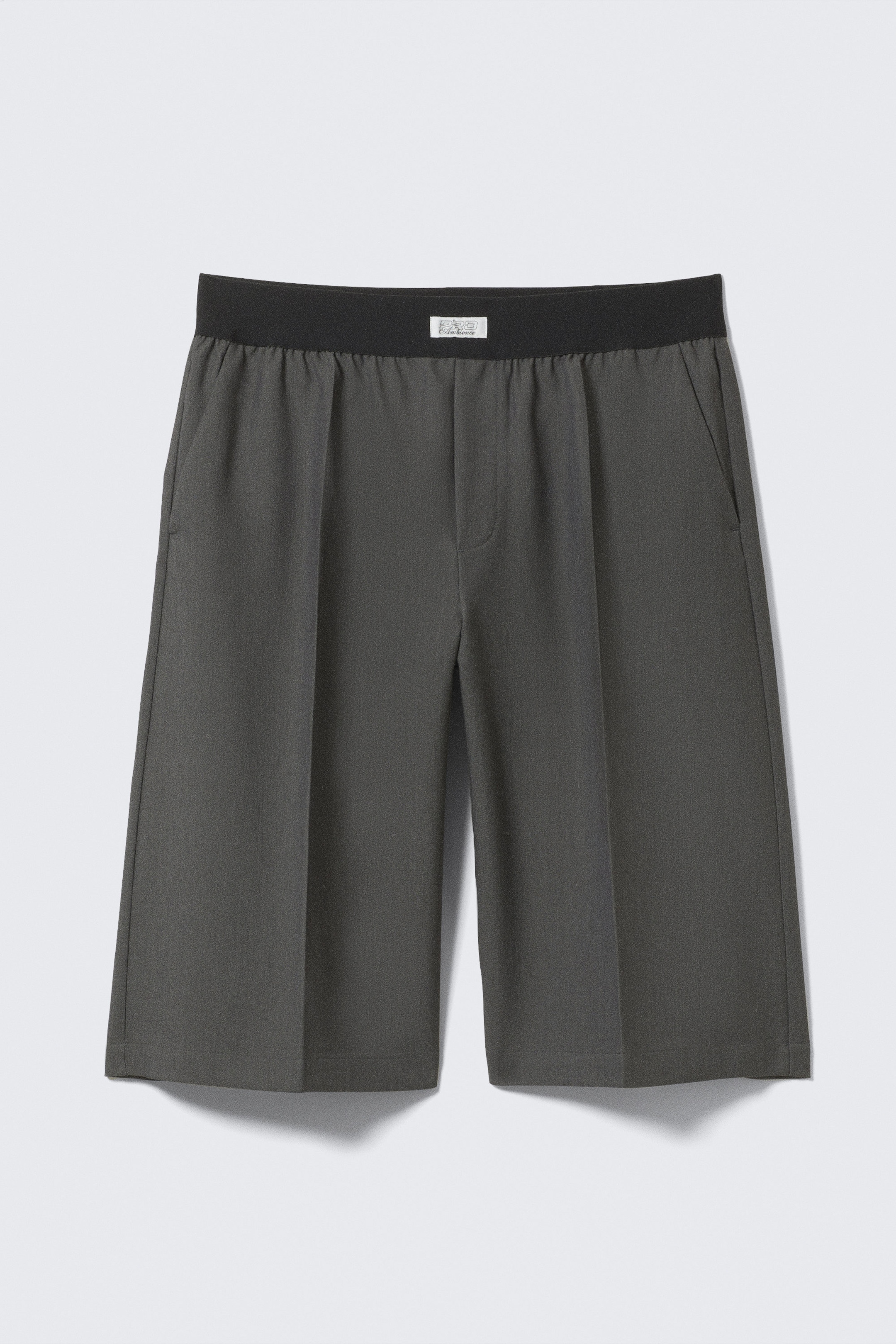 Mörkgråmelerad - Avslappnade pull-on-shorts med låg midja - 0