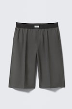 Mörkgråmelerad - Avslappnade pull-on-shorts med låg midja - 0