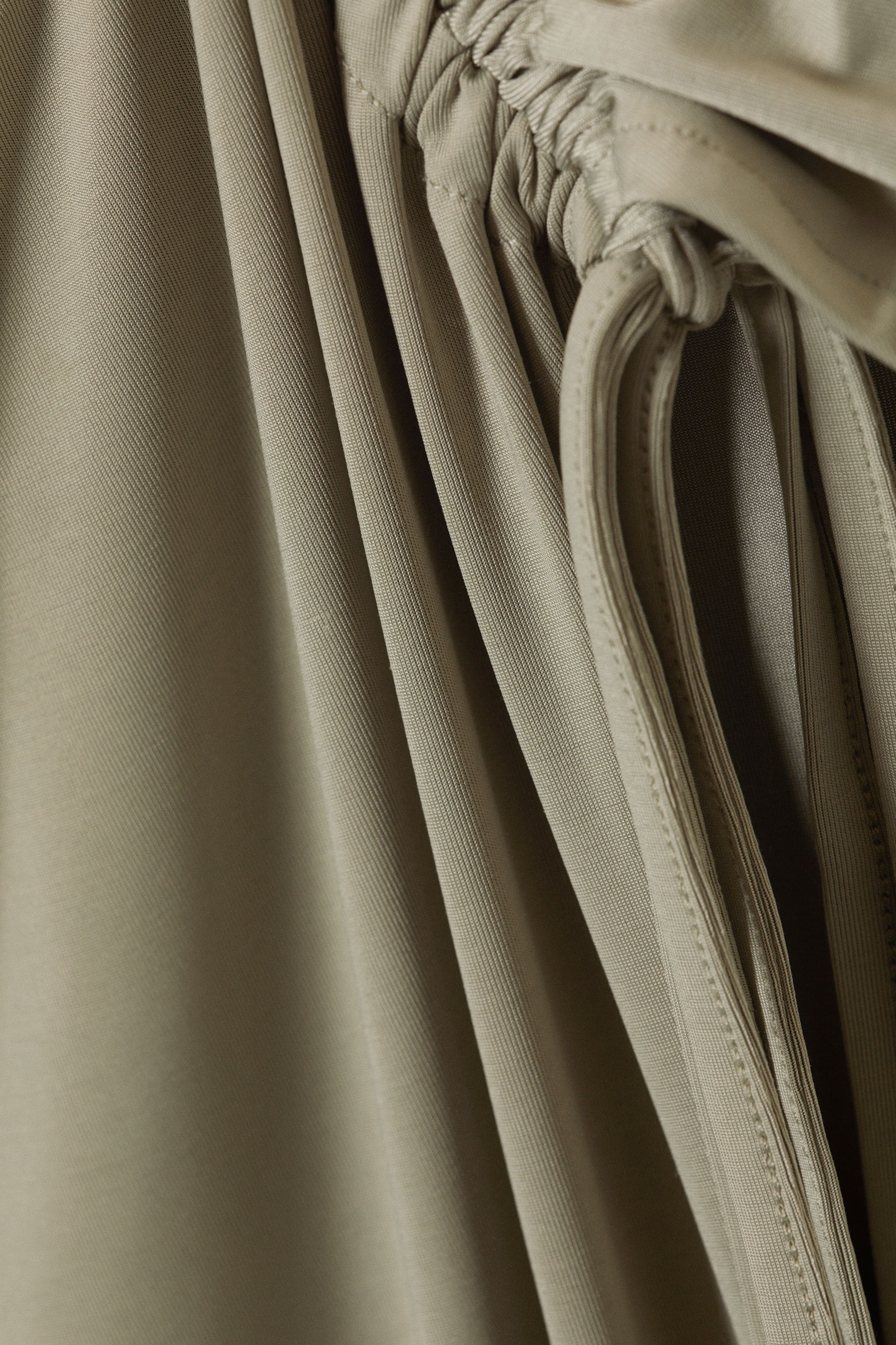 Khaki Green - Draped Jersey One-Sleeved Dress - 4