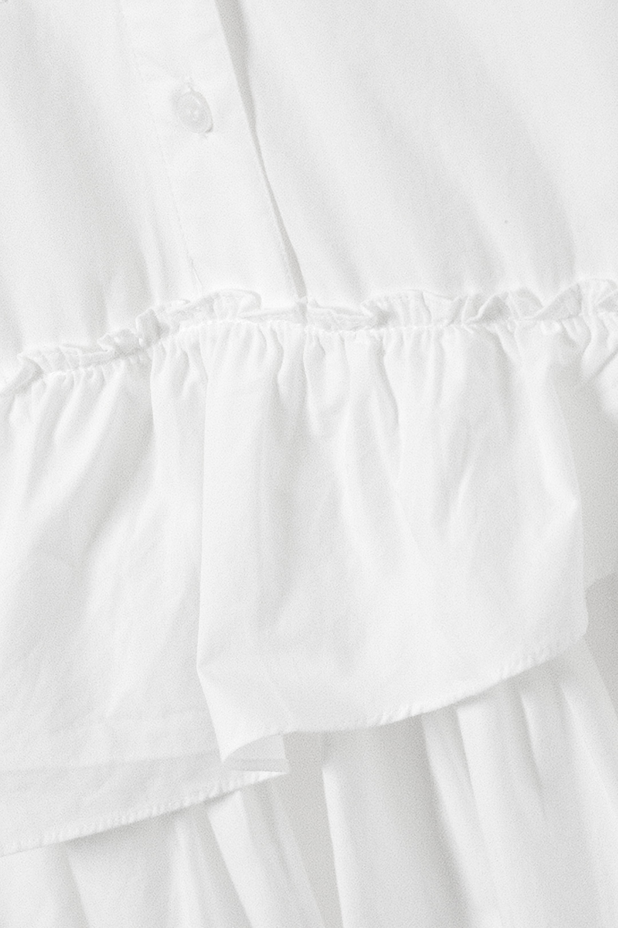 View larger image: Oversized Ruffled Mini Shirt Dress - White - Ladies | H&M GB 6